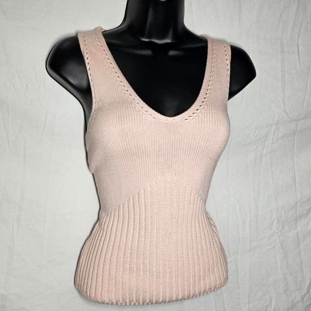 Vintage y2k knit baby pink express tank top